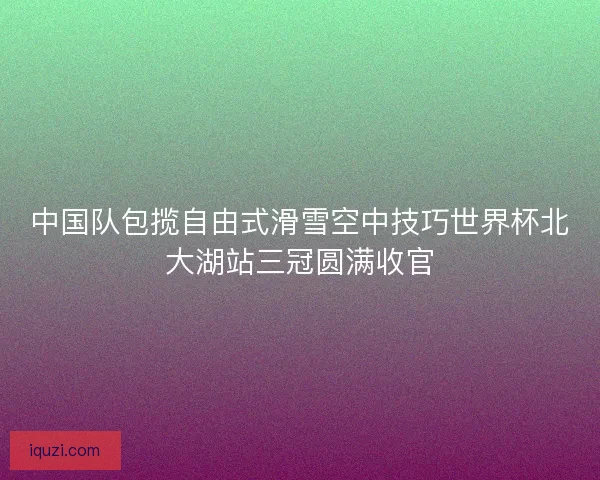 中国队包揽自由式滑雪空中技巧世界杯北大湖站三冠圆满收官
